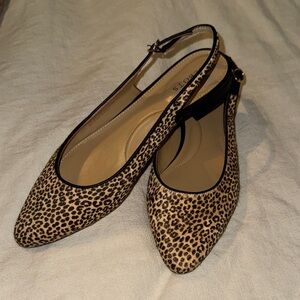 Leopard Print Slingback Flats Talbots 10